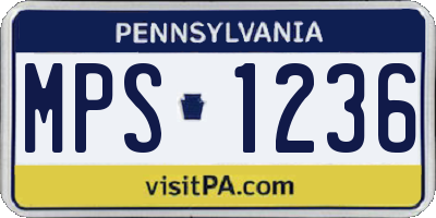 PA license plate MPS1236