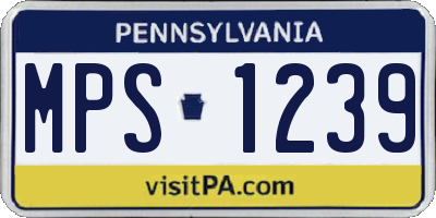 PA license plate MPS1239