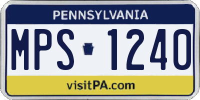 PA license plate MPS1240