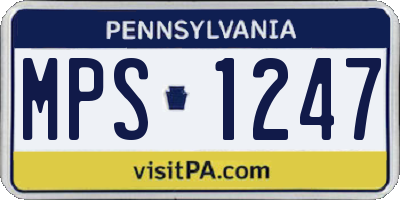 PA license plate MPS1247