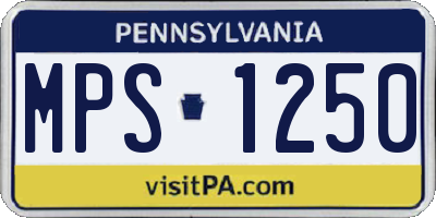 PA license plate MPS1250