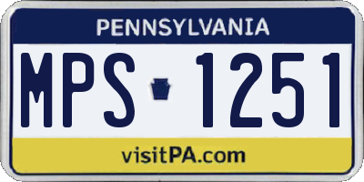 PA license plate MPS1251