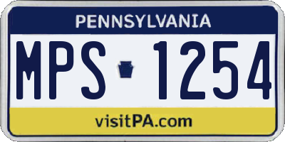PA license plate MPS1254