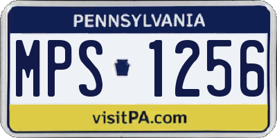 PA license plate MPS1256
