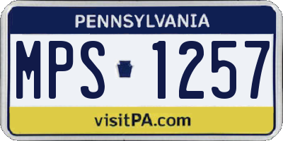 PA license plate MPS1257
