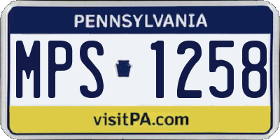 PA license plate MPS1258