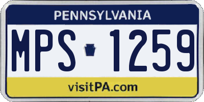 PA license plate MPS1259