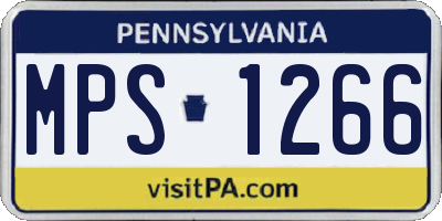 PA license plate MPS1266