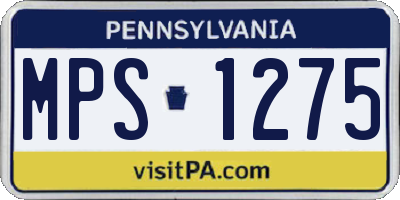 PA license plate MPS1275