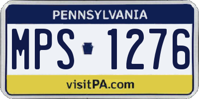 PA license plate MPS1276