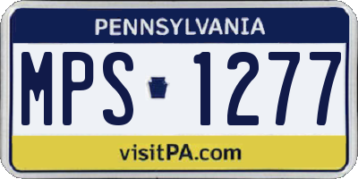 PA license plate MPS1277