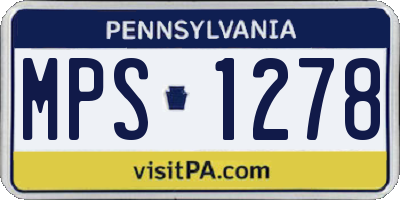 PA license plate MPS1278