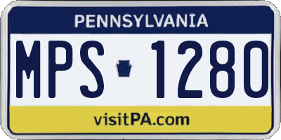 PA license plate MPS1280