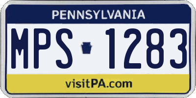 PA license plate MPS1283