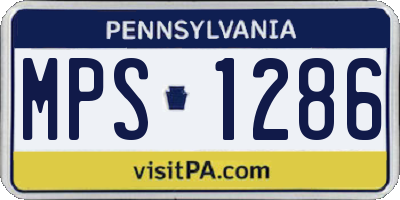 PA license plate MPS1286