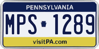 PA license plate MPS1289