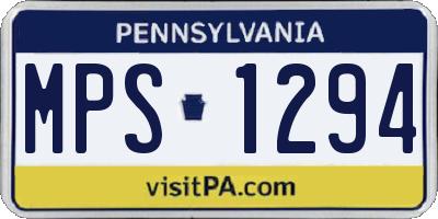 PA license plate MPS1294