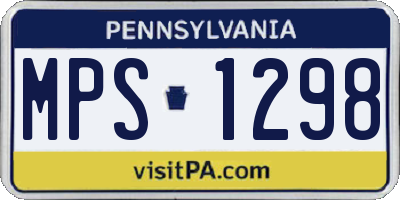 PA license plate MPS1298
