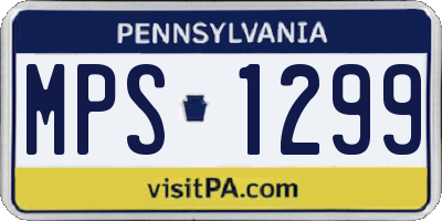 PA license plate MPS1299
