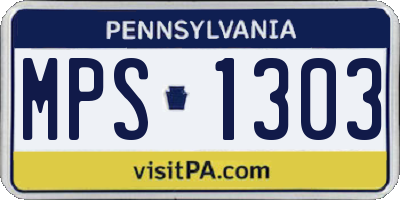 PA license plate MPS1303