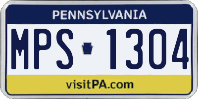 PA license plate MPS1304