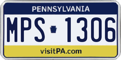 PA license plate MPS1306