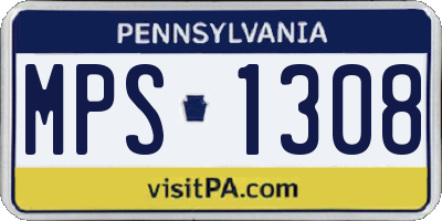 PA license plate MPS1308