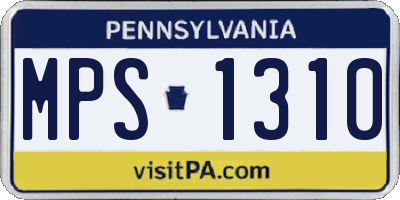PA license plate MPS1310