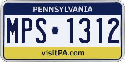 PA license plate MPS1312
