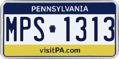 PA license plate MPS1313