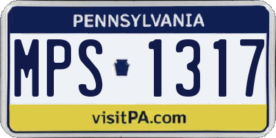 PA license plate MPS1317