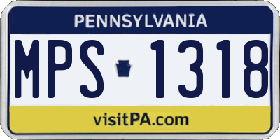 PA license plate MPS1318