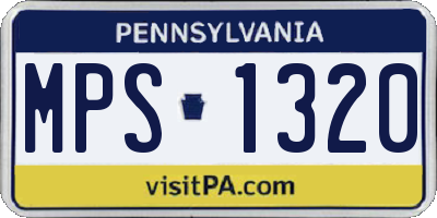 PA license plate MPS1320