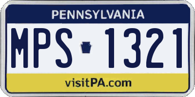 PA license plate MPS1321