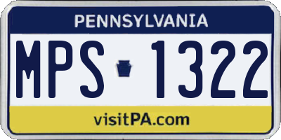 PA license plate MPS1322