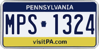 PA license plate MPS1324