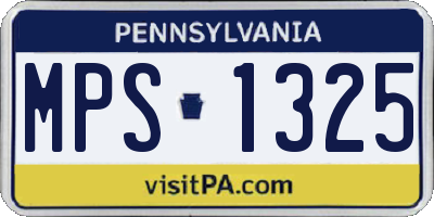 PA license plate MPS1325