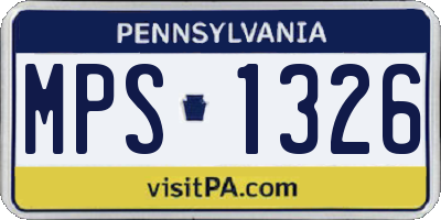 PA license plate MPS1326