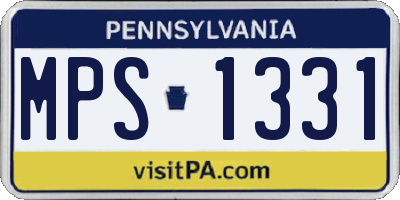 PA license plate MPS1331