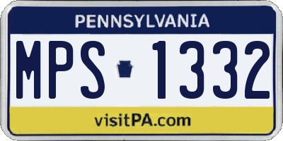 PA license plate MPS1332