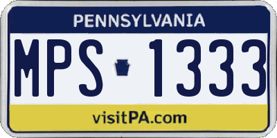 PA license plate MPS1333
