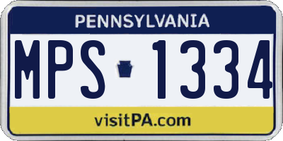 PA license plate MPS1334