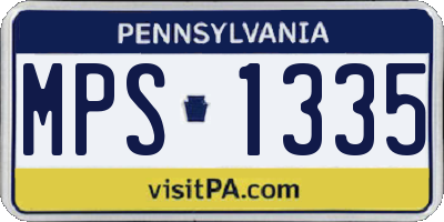 PA license plate MPS1335