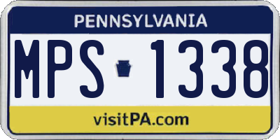 PA license plate MPS1338