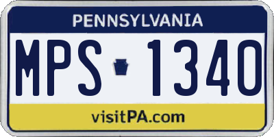 PA license plate MPS1340