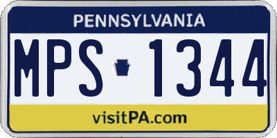 PA license plate MPS1344