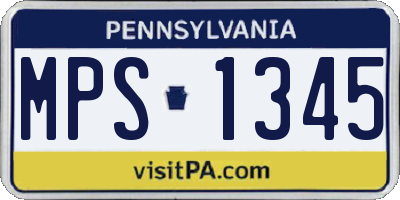 PA license plate MPS1345