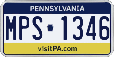 PA license plate MPS1346