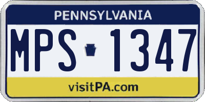 PA license plate MPS1347