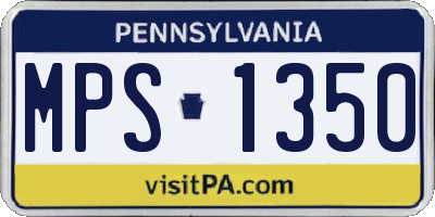 PA license plate MPS1350